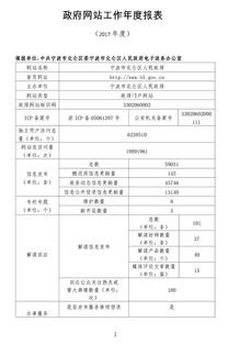 宁波市北仑区人民政府网站年度工作报表 2017年度